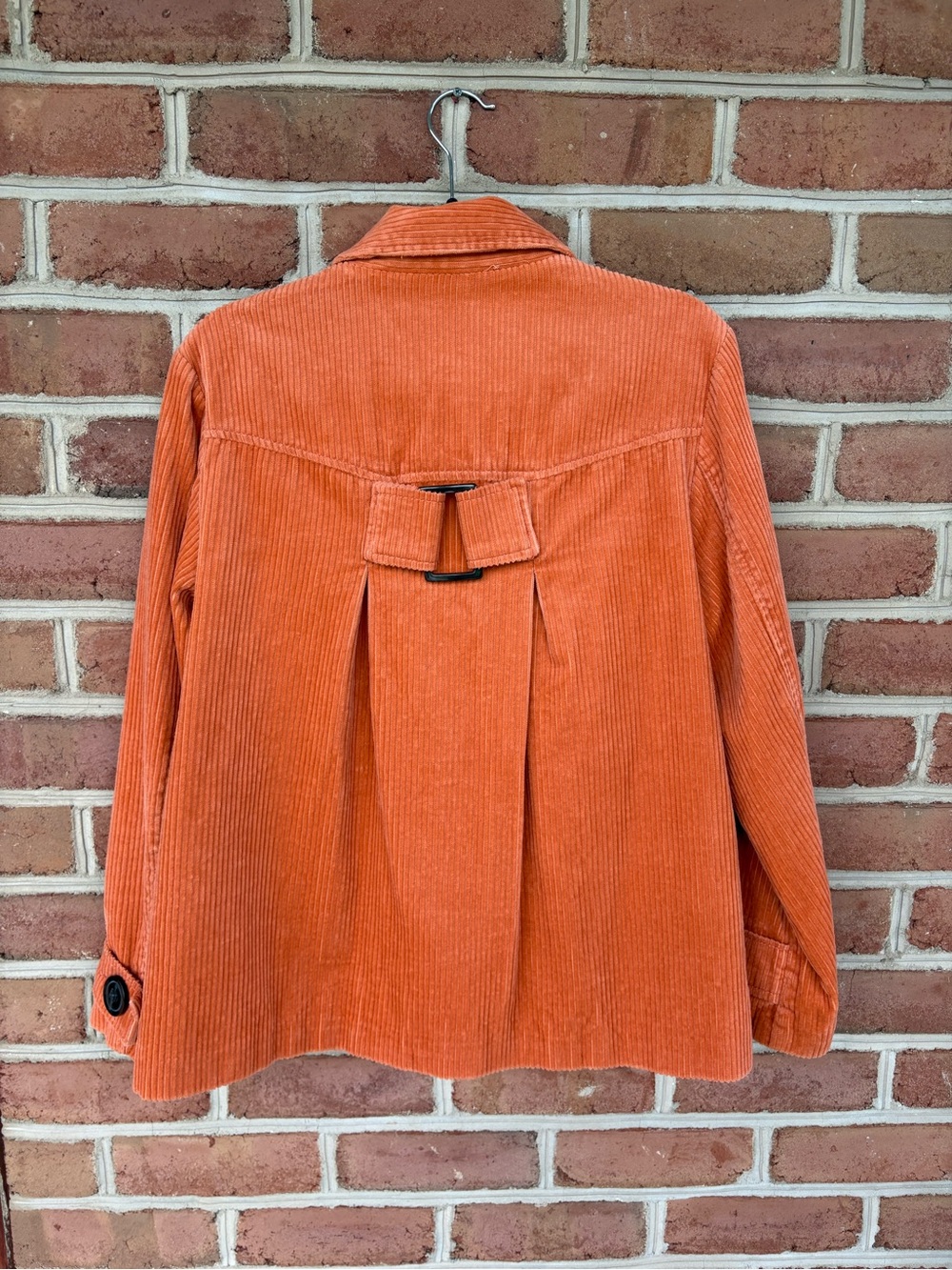 Women's Burnt Orange Wide Corduroy Button Jacket - Picture 4 of 9